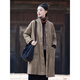 
German quality Zen clothing cotton linen cotton clothing for women in winter Buddhist Zen women's clothing for lay Buddhist clothing for women Chinese cotton jacket mid-length robe Tea brown (ticket dye) cotton coat + bronze black plus velvet pants 6191# All size