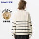 Lomon [100% laine] Cardigan pur pour les femmes en automne et en hiver épaisse à moitié haut de paille de fond en vrac