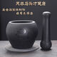 JPHZNB household natural black gold stone garlic pounder old-fashioned stone mortar garlic mortar bowl pound medicine jar garlic paste chili garlic grinder black gold stone mortar outer diameter 13 Jinbao water drops