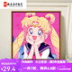 曼朗可爱卡通美少女战士数字油画diy儿童手绘填充丙烯油彩画卧室挂画 SJ16852 60*60cm相框(颜色可选)+画笔颜料