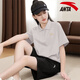 
Anta sports suit for women summer polo shirt for women short-sleeved T-shirt for women shorts for women quick-drying ice silk loose breathable casual suit pure white/black M