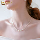 CHINA GOLD 925 silver broken silver pearl necklace light luxury niche sterling silver lock Valentine's Day birthday gift for girlfriend and wife when/next day delivery* broken silver pearl necklace-s925 brand gift box