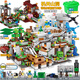 Inkxi Nouveau modèle Minecraft Series Énorme machine Cave Building Blocy Blocage Assembly Toys for Children Boys with High Difficulty [Bottle] Mine Village Tree House-3888 Points [