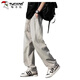 Pantalon occasionnel pic pour hommes 2025 Tendance d'été Pantalon de soie de glace pour hommes pour hommes adolescents drapage polyvalent pantalon haut de gamme pour hommes 6636 kaki xl recommandés 130-150jin [Jin est égal à 0,5 kg]