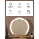Fat Donglai's same style LED makeup mirror with light desktop dresser dormitory bedroom fill-in light rechargeable semi-circular mirror can be rotated 30cm fashionable white plug-in