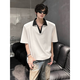 
7 high-quality cleanfit shoulder pad short-sleeved T-shirt for men's summer new front-shoulder polo shirt heavy loose half-sleeved top for men WYN-733 gray M
