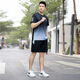 Binshiman (Binshiman) Contrôle de sport décontracté pour hommes et à séchage rapide Modèle de sport masculin Model Model Plus Fat Plus taille de taille courte badminton Uniform Blue 9902 L90-110Jin [Jin est égal à 0,5 kg]
