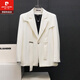 Pierre Cardin Korean streamer design blazer men's Korean style versatile high-end casual splicing suit white DK25 suit + pants XL 145-158Jin Jin equals 0.5 kg