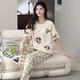 Sommer Pure Cotton Pyjamas für Frauen Kurzärärmelhosen Süßes und niedliche Frauenkleidung können draußen getragen werden und zweiteiler Anzug dünn S679 M