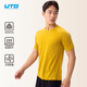 UTO Merino Wool Quick-Drying Short-Sleeved Sports T-Shirt Outdoor Running Hiking Top Men's Style - Classic Black XL