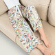 
2025 new summer women's cotton silk pajama pants can be worn with artificial cotton nine-point wide-leg home pants flower long pants cotton, spring is full of L (recommended 110-135Jin [Jin equals 0.5 kg])