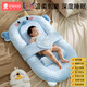 Xin'an's bed, middle bed, baby, newborn baby, anti-shocking and comforting the slope sleeping mat on the bed, bionic floor-to-ground wake-up artifact, gift box - small elephant bed + slope pad + toy stand + palm [Odd to buy and order to get a special cool mat for the middle bed]