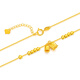 Mengjinyuan 18K gold necklace with lily of the valley and small gold beads set chain with color gold AU750 as a birthday gift for girlfriend. Weighs about 1.55g. Chain length is about 45cm.