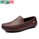 
CARTELO 2025 summer new genuine leather business casual leather shoes for men soft sole breathable casual footwear British beanie shoes 9901 brown [hollow style] special price brand cut off 37 special imported high-end