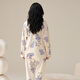 Katzenmann Frauen-Pyjama Frauen reine Baumwoll-Sommer-Sommer-Langarm-Strickjacke Frauen-Pyjama Set 2025 Neues Revers Cute Style Home Clothing