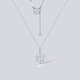 Saturday Fortune (ZLF) PT950 platinum necklace for women, beautiful and romantic six-pointed star snowflake pendant for girlfriend 40+5cm-2.74g