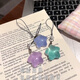 Internet celebrity fine glittering luminous fat star mobile phone rope good friend gift gift through star bag pendant key flashing star pendant blue + purple