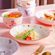 Disney (Disney) ceramic rice bowl children's tableware cream style plate creative cute girl heart ins style home use 5 pieces of big ear dog (rice bowl + spoon + chopsticks + plate + cup)