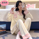 Pyjamas de sumeiting pour femmes en automne Cardigan à manches longues pantalons adapter les femmes d'été 2025 Nouveau dessin animé Spring and Winter Home Clothing SSM-3884 L [95-120Jin [Jin est égal à 0,5 kg]]]