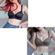 LangSha (LangSha) underwear for women with breasts with large breasts, small gathering underwear anti-sagging adjustment type traceless large size bra black + carbon ash 80B /36B