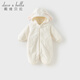DAVE&BELLA baby girl's onesie 2025 autumn and winter new antibacterial newborn romper baby outing children's pajamas off-white ready stock 80cm (recommended height 73-80cm)