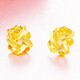 BMOI Old Phoenix 999 Gold Pure Gold 24K Gold Earrings Ruyi Knot Earrings Gold Simple Earrings Women's Fashion Hard Gold
