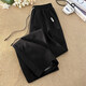 
Digada men's casual pants summer new thin style loose straight-through trousers men's breathable mesh ice silk pants men CJFS-6636 black 4XL (recommended 170-190Jin [Jin equals 0.5 kg])