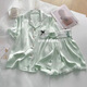 Zipjbxins Frühlings- und Herbst-Eis Silk Kurzarm-Shorts Pyjama Frauen Sommer Fühlen Sie sich lässige Heimbekleidungskleidung mit hoher Qualität-YFY-9901 m [Vorgeschlagen 80-100jin [Jin ist 0,5 kg]]