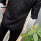 Playboy (PLAYBOY) trendy and versatile new jacquard fashion mid-sleeved shirt men's Korean casual simple shirt summer handsome slim 687 fashion black shirt XL suitable for 116-125 Jin [Jin equals 0.5 kg]