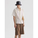 2025 hohles Kurzärmel-Hemd Japanische Hongkong-Stil Ins Lose Shirt Jungen Sommer Trendy vielseitige Freizeitjacke Aprikosen Farbe C679 Trendy Association 3xl