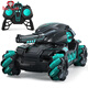 
BABY SPARKLE Children's Water Bullet Tank Gesture Sensing Remote Control Toy Car Boy Electric Deformed Off-Road Four-WD Car Drifting Dark Green + Handle Remote Control + Watch Remote Control Single Electrical Battery 35 minutes