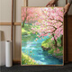 Spring peach blossom landscape digital oil painting DIY fill 2025 new hand-painted color filling acrylic oil painting F9885 B90x125cm [large-size porch hanging painting] x