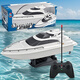 MieLanat remote control speedboat high-speed water net puller remote control boat children's charging boy toy boat model electric boat single warehouse white yacht speed 2KM 0MA 1 rechargeable lithium battery lasts for 50 minutes