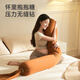 Pima cotton pregnant women's waist-protecting side sleeping pillow multi-functional abdominal support pillow breathable and comfortable sleeping during pregnancy, candy pillow has no odor, caramel [imported EPS filling-no odor]