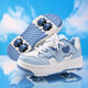 2025 Nouveaux chaussures de déchaînement pour enfants Chaussures garçons quatre roues baskets filles doubles roues patins peuvent marcher et détachable 9921 Black Four Roues Suivez le premier expédition 31 Code standard