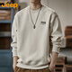 Jeep (JEEP) sweatshirt men's autumn and winter loose round neck long-sleeved T-shirt bottoming shirt versatile trendy brand top apricot XL