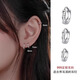 BJYLS999 pure silver earrings for women niche design high-end earrings sterling silver ear piercing ear bone studs earrings ear buckle jewelry S999 pure silver earrings-12mm (pair)