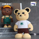 Rot und kleiner Bärenstamm Superman Schwierige Bausteine ​​Teddybär Spielzeug Ornamente Kindertag Geschenk rosa Riemen Teddybär [3895 Partikel]