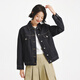 Hot-wind women's denim jacket 2025 autumn new simple basic versatile casual outdoor wear college style denim jacket 27 deep blue S