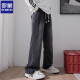 Lomon Jeans Herren 2025 Sommer Straight Lose Starry Sky Muster Thin Fashion American High Street Wasser gewaschener Freizeithosen 9854 Retro Blue L [30-31 Größen-Gewicht 110-130jin [Jin entspricht 0,5 kg]]