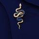 Qianjun 2025 new python brooch, high-end women's exquisite versatile snake-shaped corsage brooch with various designs 1 gold blue