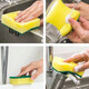 Kitchen cleaning sponge, scouring pad combination, double-effect and durable, reusable cleaning sponge, mixed color, yellow and green sponge, 5 pieces