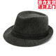 Trendy and charming autumn and winter men's top hat, middle-aged and elderly large-brimmed hat Korean version solid color woolen hat retro British casual hat top hat black