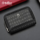 Goldlion Carte Sac Moss Multi-carte Multi-carte en cuir authentique grande capacité Cowhide Small Mini Card Bank Card Card Card Coin Coin Coin Coin Clip Black