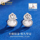 CHINA GOLD PT950 platinum gourd earrings women's earrings high-end dopamine light luxury niche summer earrings birthday gift PT950 platinum gourd earrings about 1.4g