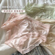 Yingbei süßes süßes reines Blumenmädchen Spitzenhips für Frauen ohne Spur Mulberry Seiden-Schritt-Shorts Y3891#-Skin-Farbe + Grün + Pink L für 80-110jin [Jin gleich 0,5 kg]