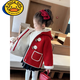 
G.DUCKKIDS Girls' Fleece Lamb Fur Jacket Autumn and Winter 2024 New Fashionable Children's Baby Girls' Fur Integrated Winter Clothes Red Bear Fleece Jacket 110 Recommended height below 100 3-4 years old