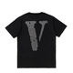 Vlone Back-Hot Diamond Big V Kurzärmelte P0P Up Guerilla Store Limited Style Männer und Frauen-Strass-Steinpaar T-Shirt 6198 Schwarz S