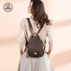LMK French LMK brand light luxury backpack for women 2025 new versatile women casual anti-theft travel small backpack trend brown [anti-theft casual ladies backpack]