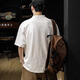 Kazuki Kuraishi Kuraishi Polo blanc tendance à manches courtes masculines NOUVEAU AMÉRICAIN RETRO HENRY COLLAR T-shirt Top White XL